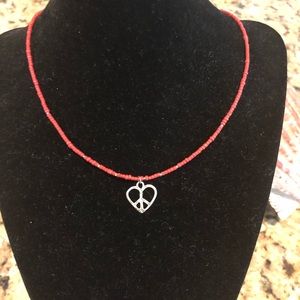Silpada Sterling Silver & Heishi Peace-Heart